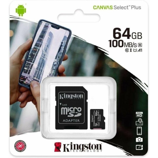 Kingston Micro-SD Memory Card 64GB Class 10