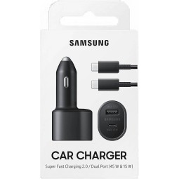 45W Duo Car Power Adapter + Cable Retail Package Original
