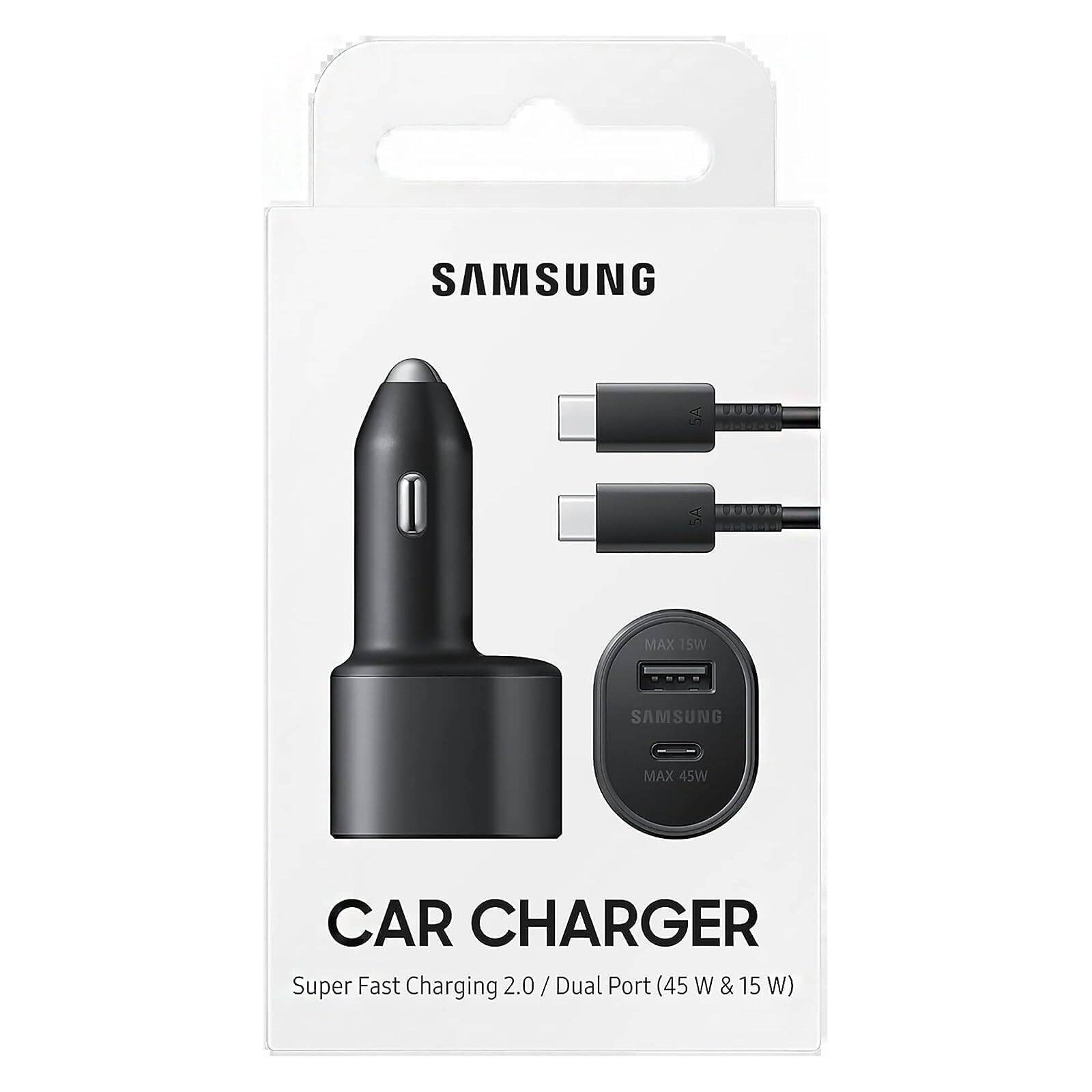45W Duo Car Power Adapter + Cable Retail Package Original